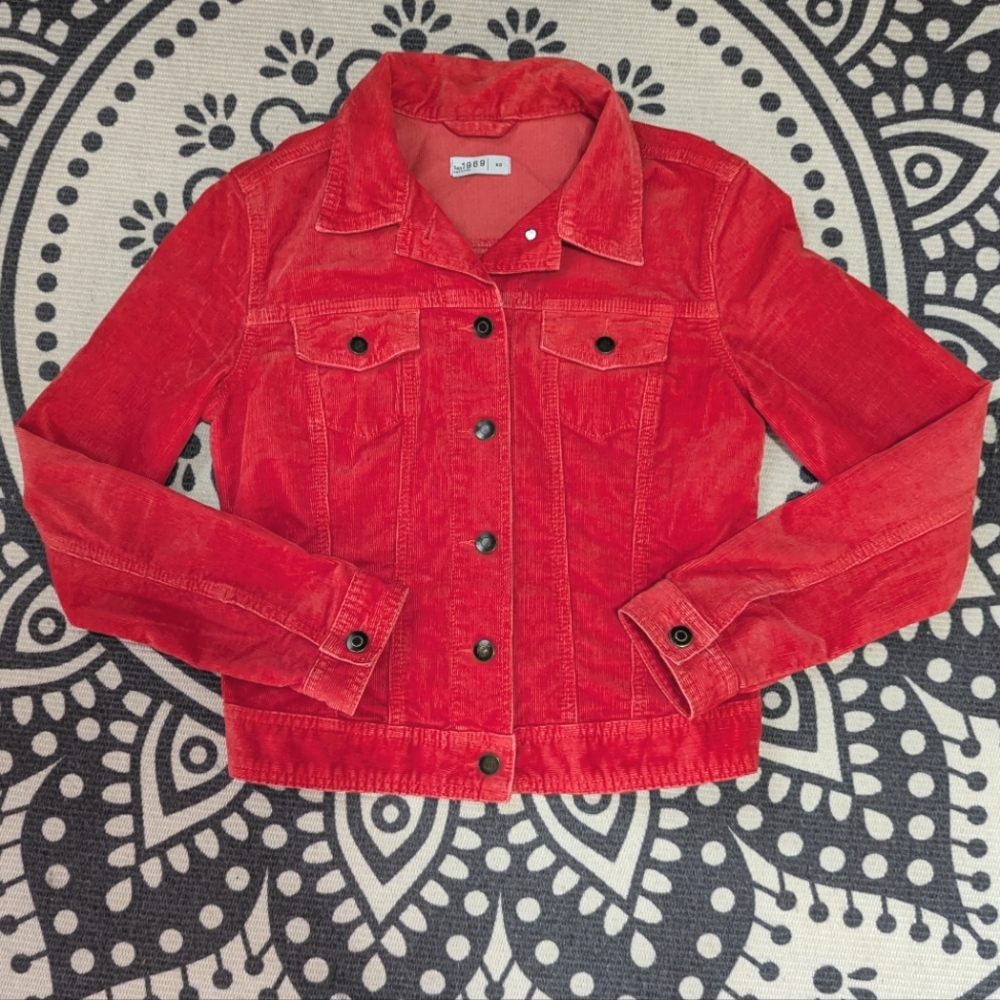 GAP Red Corduroy Jacket Size XS